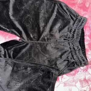 Black Hello Kitty Velour Pants